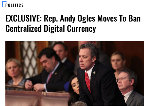 Rep. Ogles Moves To Ban CBDC