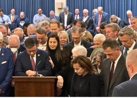 Praying Over Speaker Mike Johnson